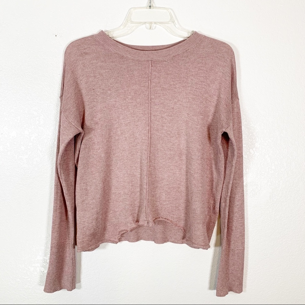 Dex Hi Lo Rose Pink Knit Sweater Size Small